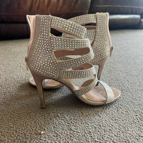 Sparkly Nudie Light Pink Heels - Picture 2 of 4